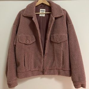Oversized bouclé trucker jacket